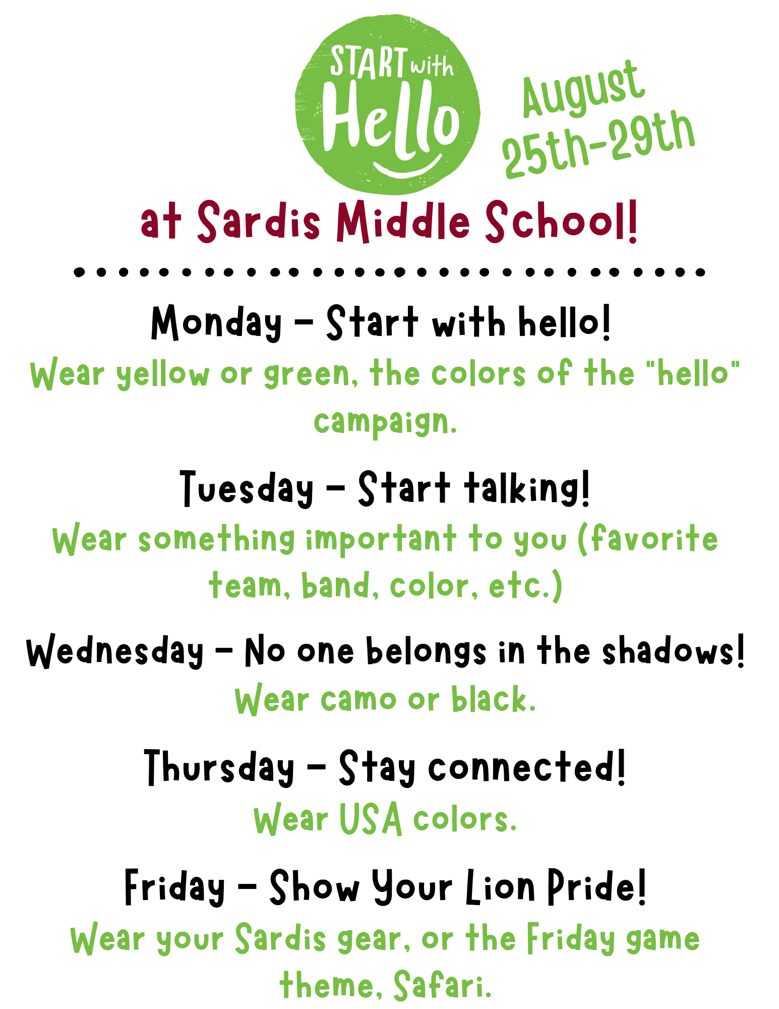 "Start with Hello" Week!